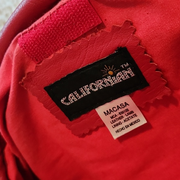 Vintage cross body red leather bag - Picture 4 of 8